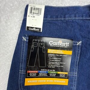 Carhartt Work Dungaree Denim Jeans Mens 31x30 B13 DST Darkstone NWT NOS